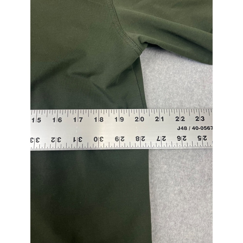 BYLT Drop Cut Lux Henley Shirt Men M Green Hooded Drawstring Stretch Performance - Picture 6 of 10